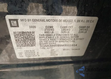 2021 Chevrolet Blazer Awd 2Lt z USA, uszkodzony, nr VIN 3GNKBHRS5MS511814